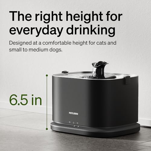 PETLIBRO Upgrade Cat Water Fountain Stainless Steel Tray, Dockstream 2 Cat Fountain Indoor, 3L/101oz Auto Cat Fountains for Drinking, App Monitoring Pet Water Fountain Dog, 5G WiFi Cat Water Dispenser