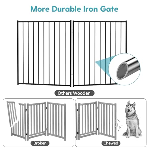 No Pawblems 30-Inch Freestanding Dog Gate with Door