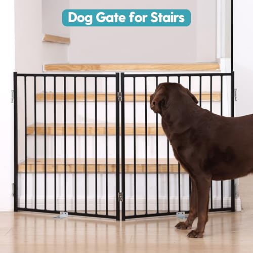 No Pawblems 30-Inch Freestanding Dog Gate with Door