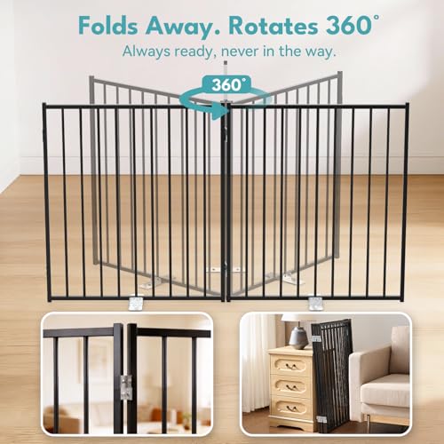 No Pawblems 30-Inch Freestanding Dog Gate with Door
