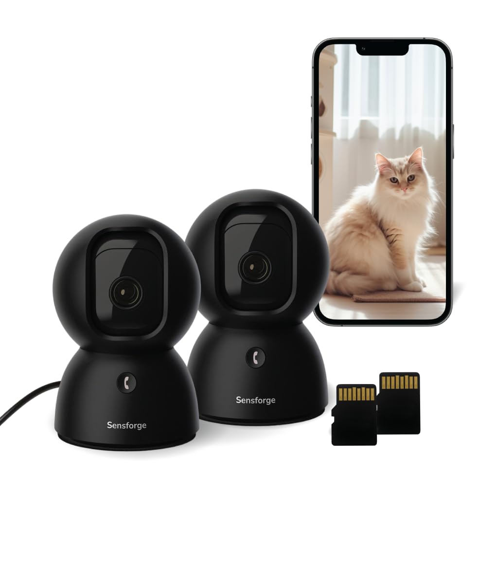 SensForge 2.5K Pan-Tilt Pet Camera with AI Detection