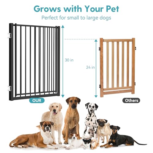 No Pawblems 30-Inch Freestanding Dog Gate with Door