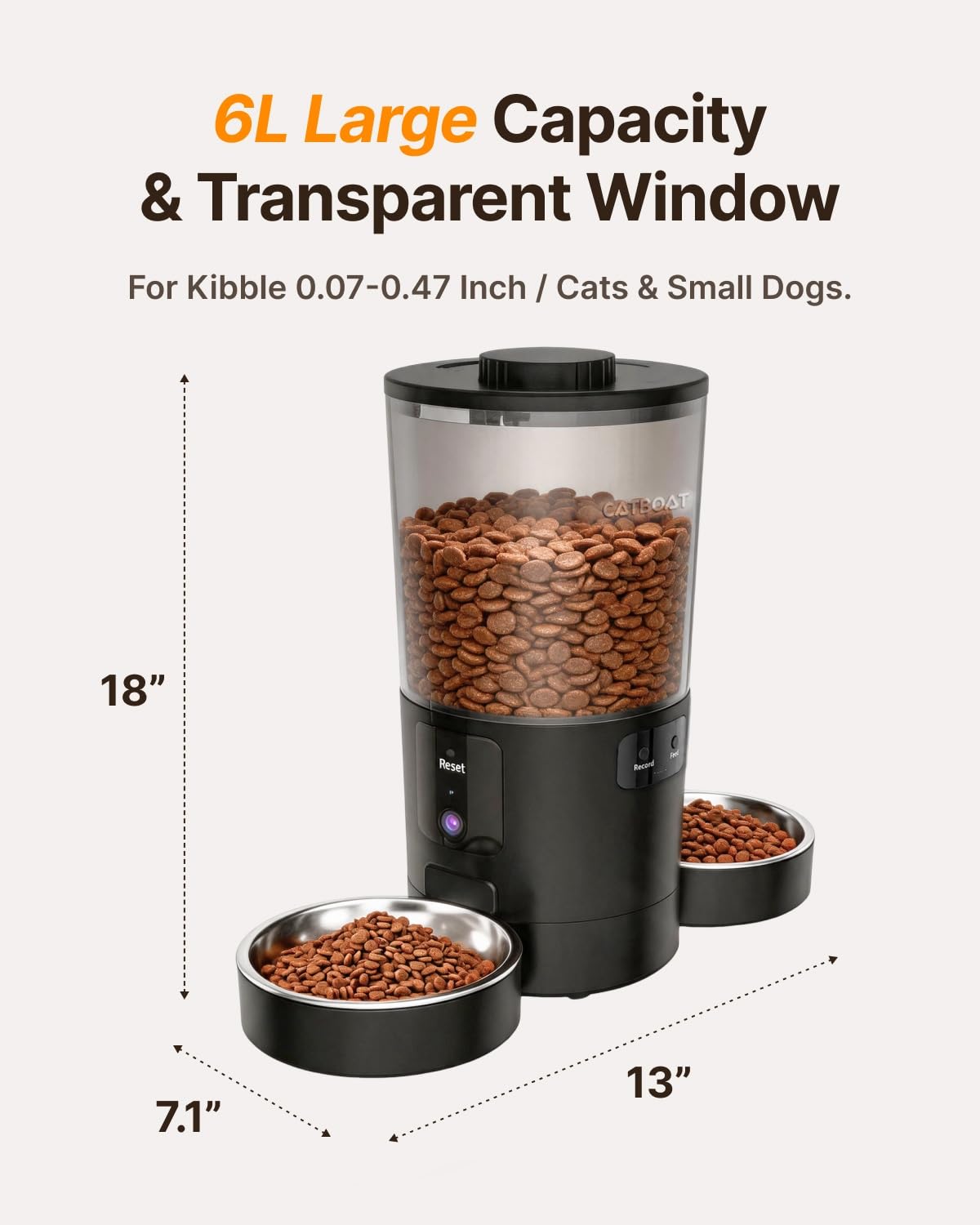 CATBOAT Automatic cat Feeder with 2 Cameras