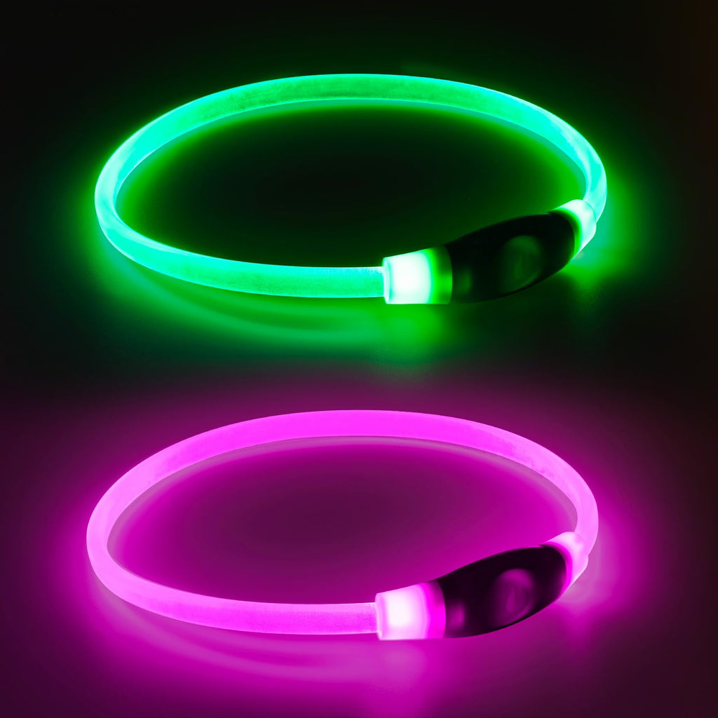 2-Pack High-Visibility LED Safety Collars for Dogs