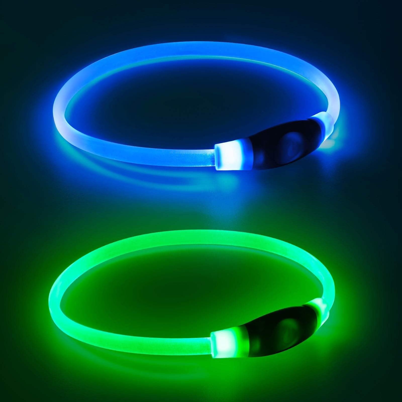 2-Pack High-Visibility LED Safety Collars for Dogs