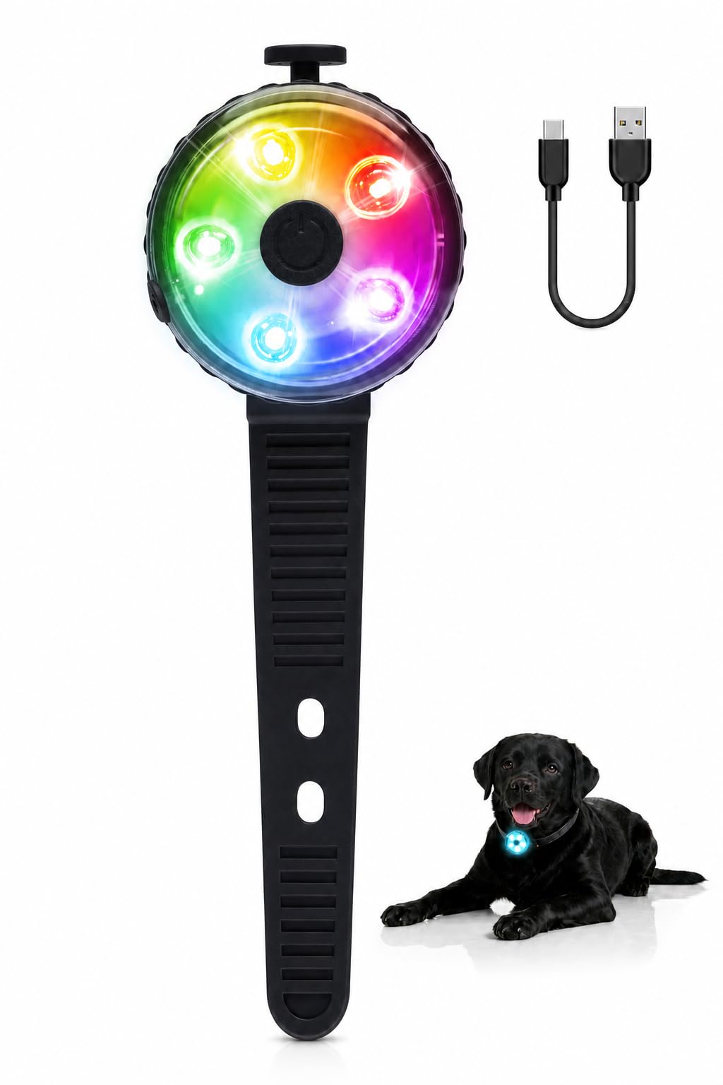 Fyorbietail Rechargeable 8-Mode LED Dog Collar Light