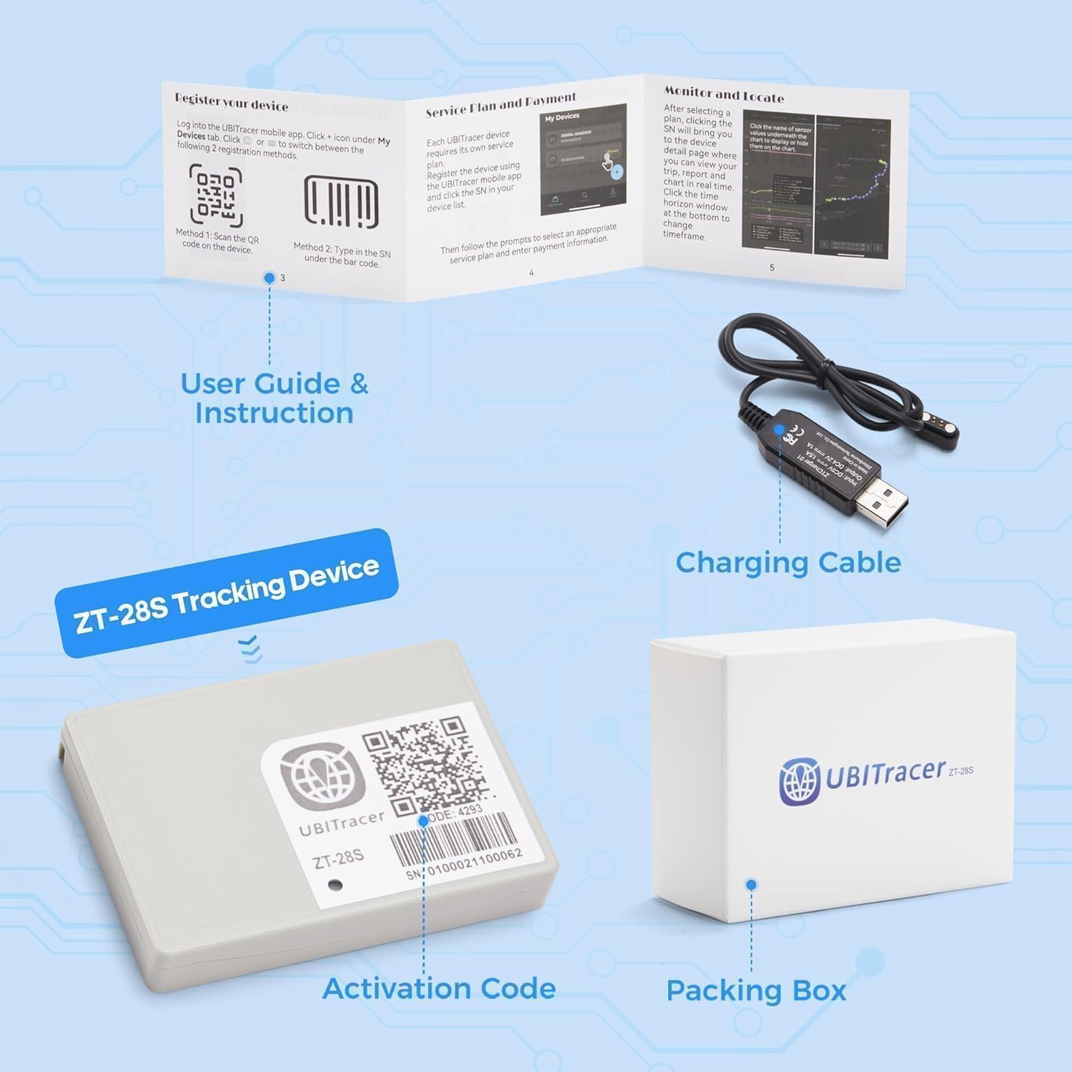 UBITracer GPS Pet Vehicle Temperature and Motion Monitor