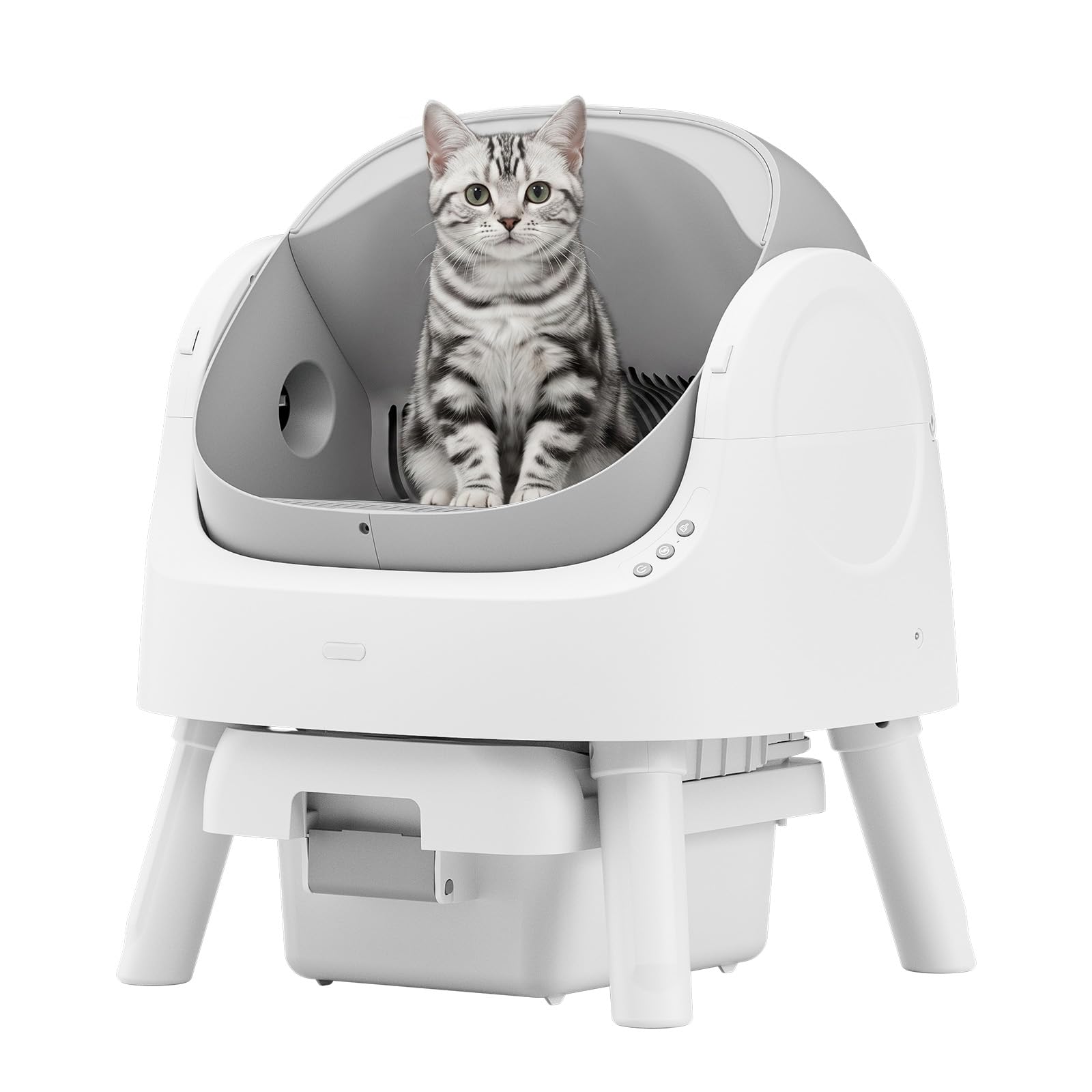 Open-Top Automatic Self-Cleaning Litter Box for Cats