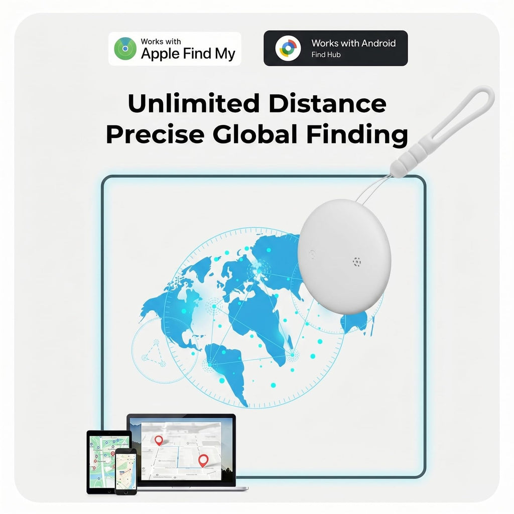 2026 Upgraded Pet GPS Tracker, 2 Pack, for Dogs, Cats & Small Animals, No Monthly Fee, IPX6 Waterproof, Works with Apple Find My & Google Find Hub, 365-Day Battery Life, Compatible with iOS & Android