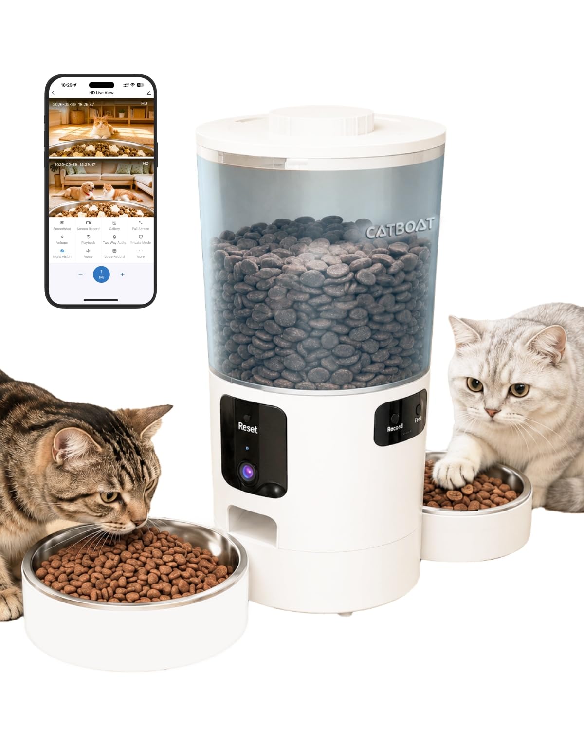 CATBOAT Automatic Cat Feeder with Dual Cameras