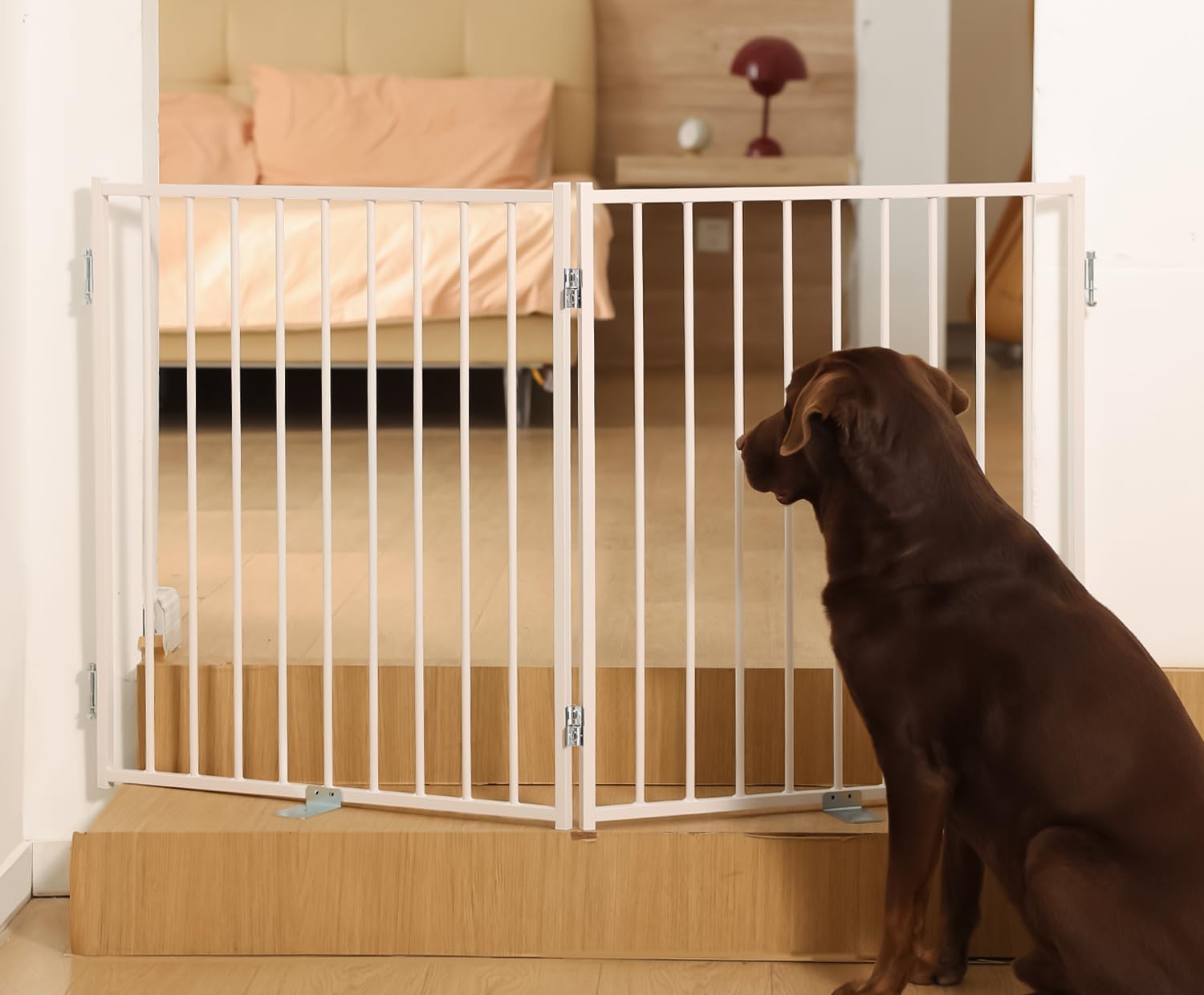 No Pawblems 30-Inch Freestanding Dog Gate with Door