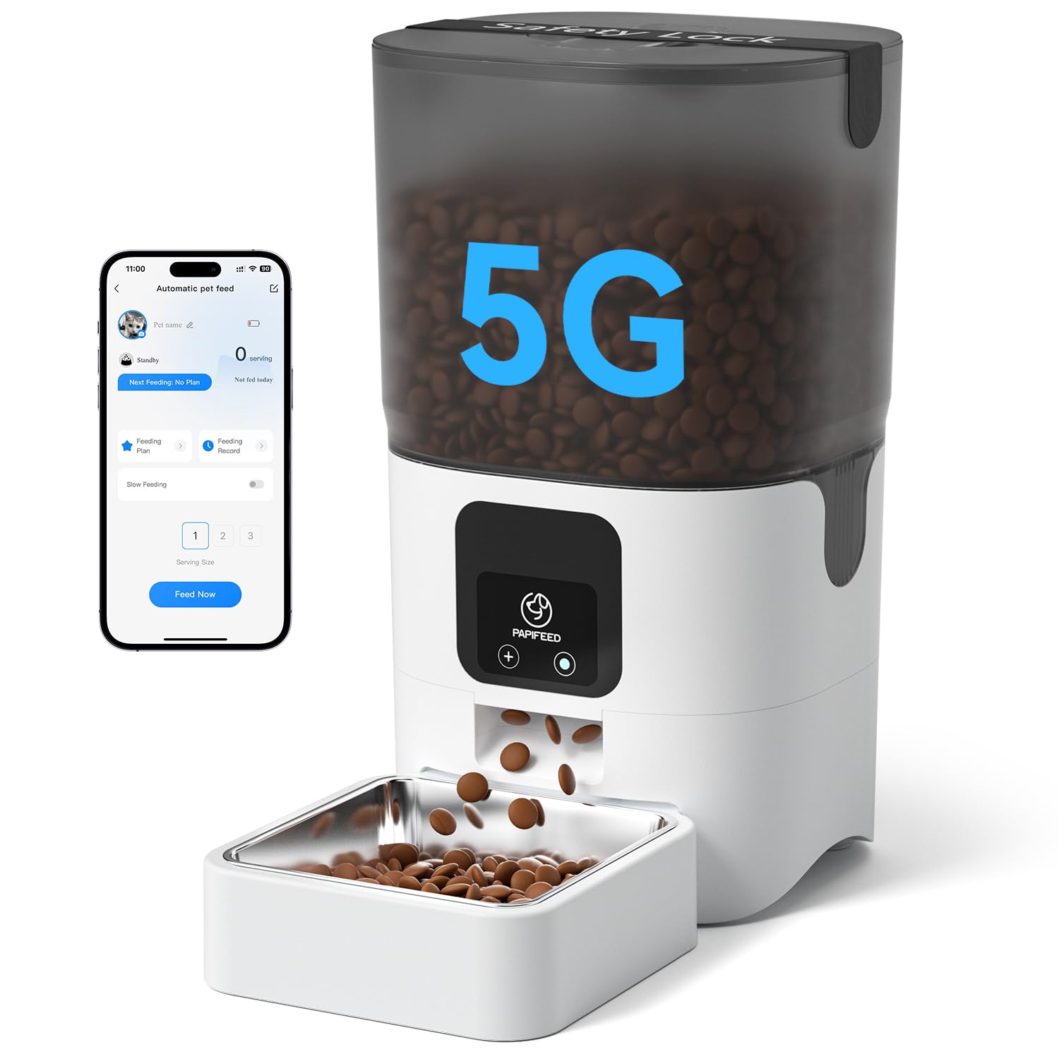 PAPIFEED Automatic Dry Food Feeder for Cats