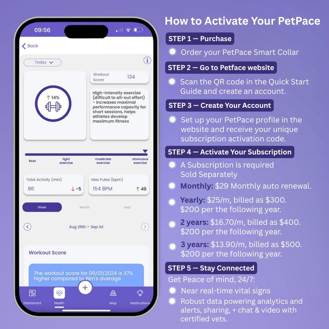PetPace V3.0 AI Cat Health and Vital Signs Collar