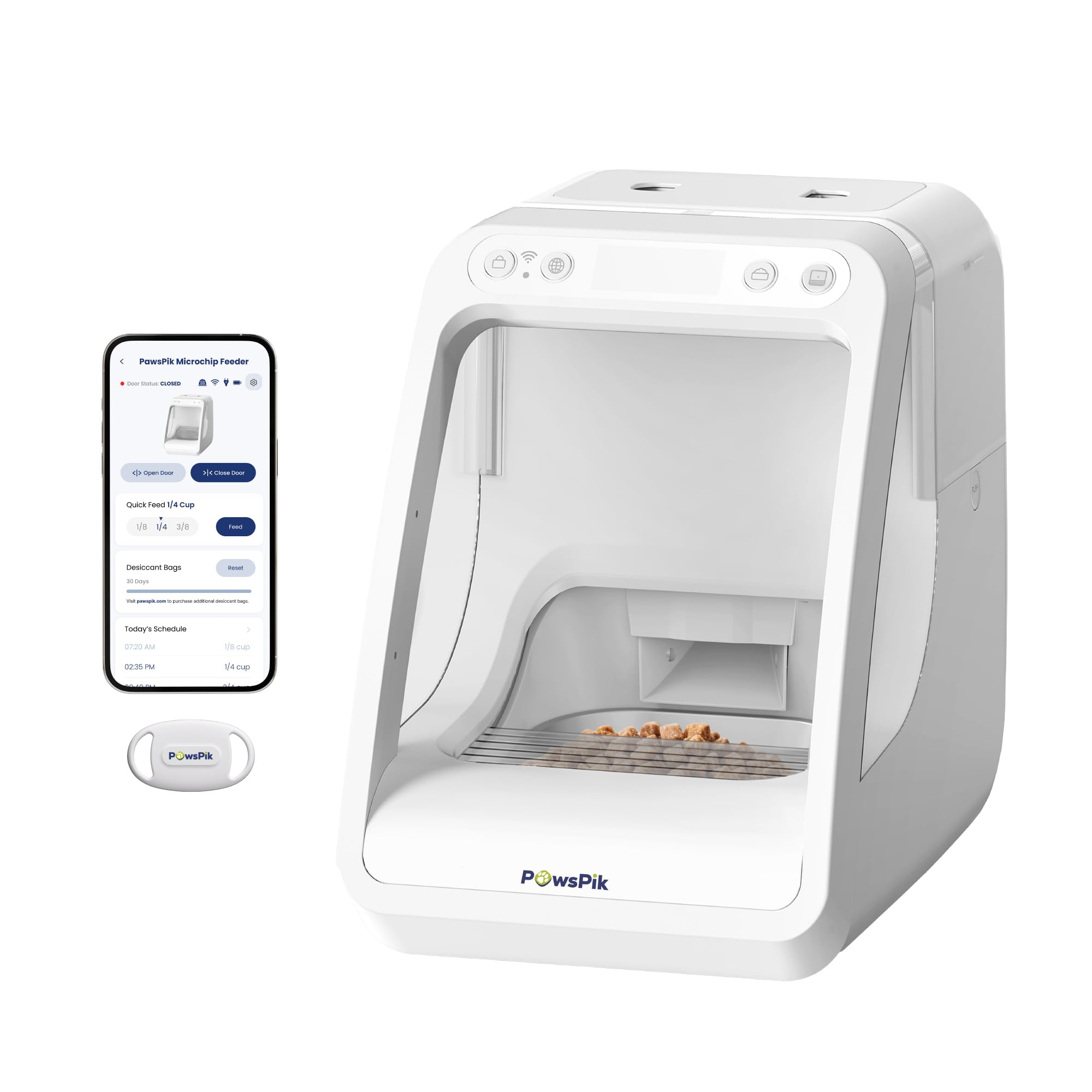PawsPik 16-Cup RFID Microchip Cat Feeder with App Control