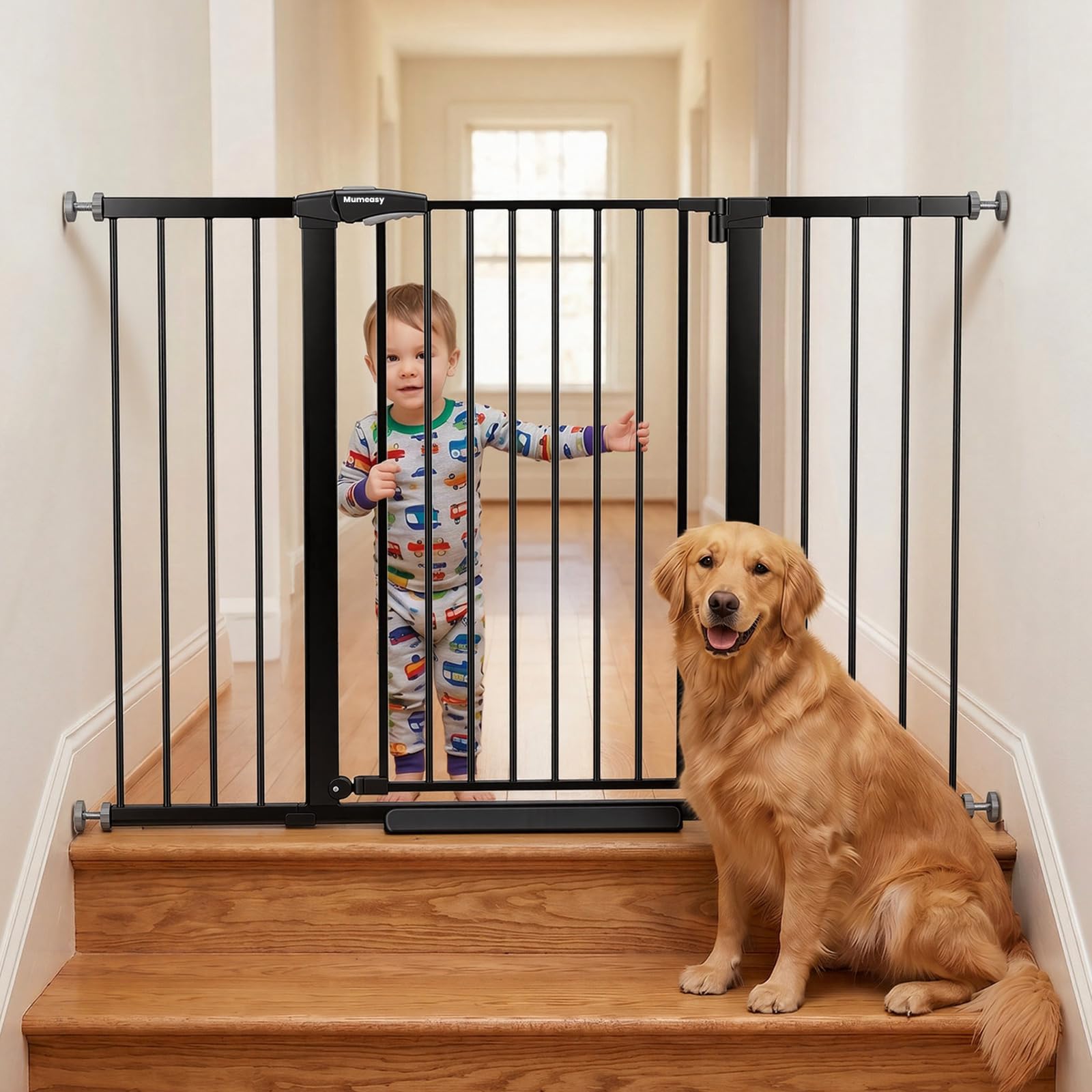 Mumeasy 36-Inch Extra-Tall Pet Safety Gate for Doorways