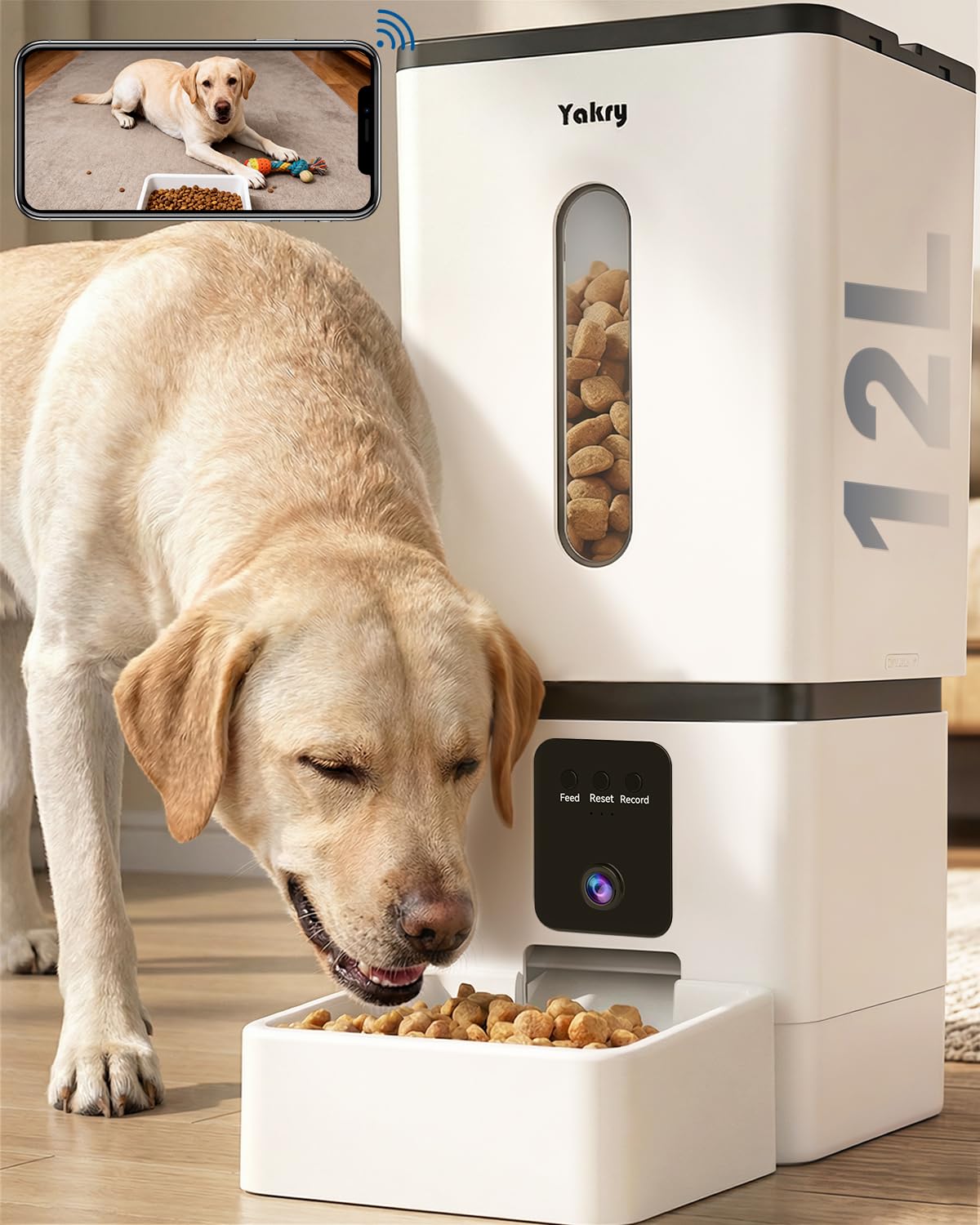Yakry Automatic Pet Feeder with HD Camera and App Control