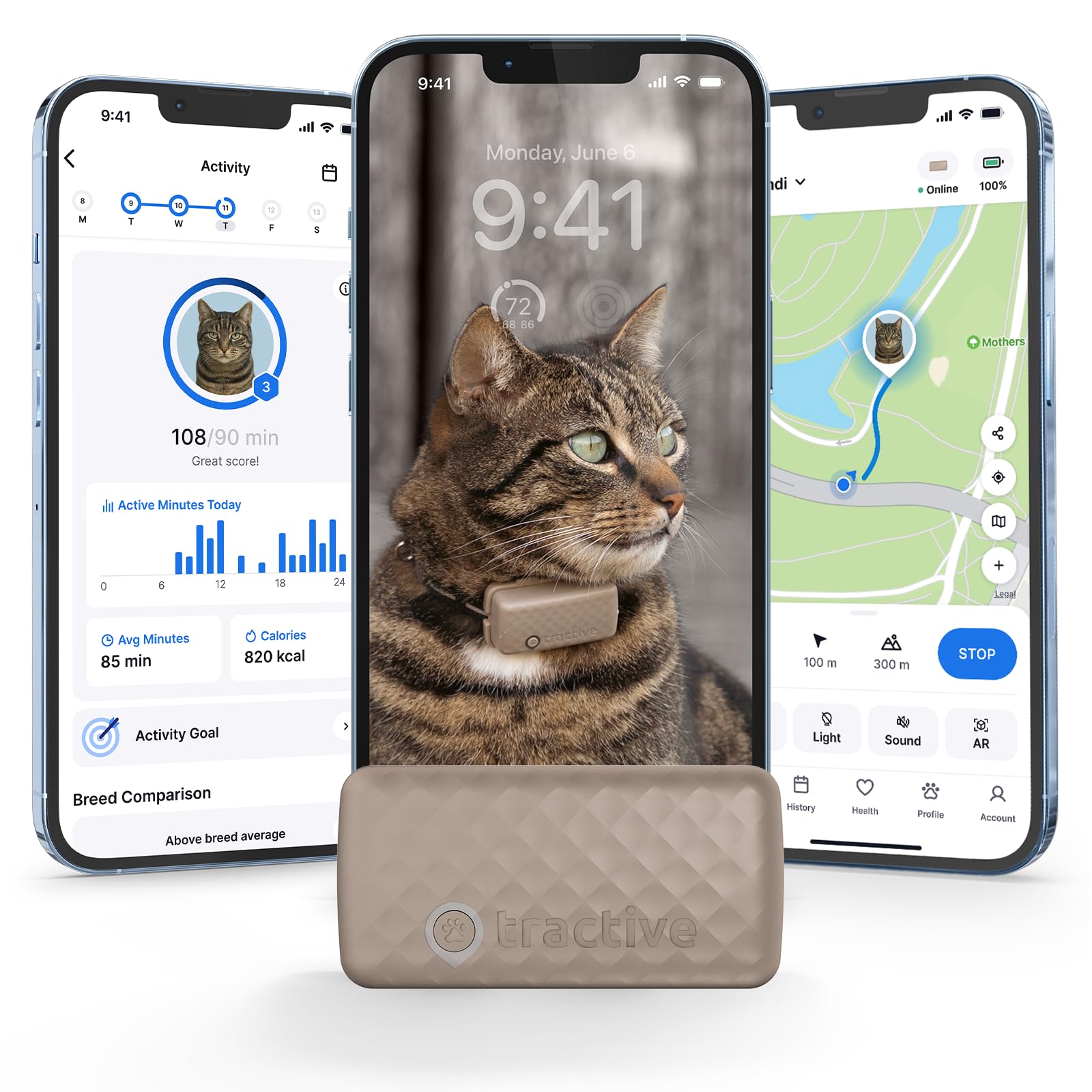 Tractive Smart GPS Cat Tracker with Wellness Monitoring