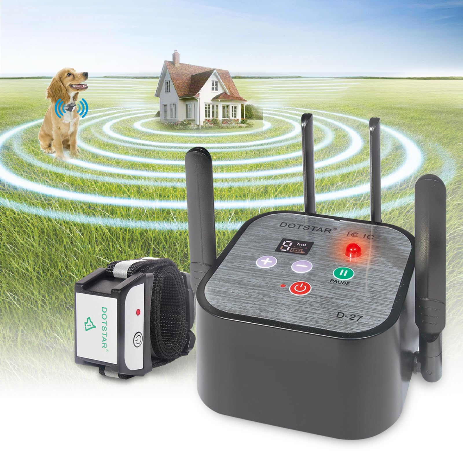 Smart Wireless Dog Fence with Rechargeable Receiver