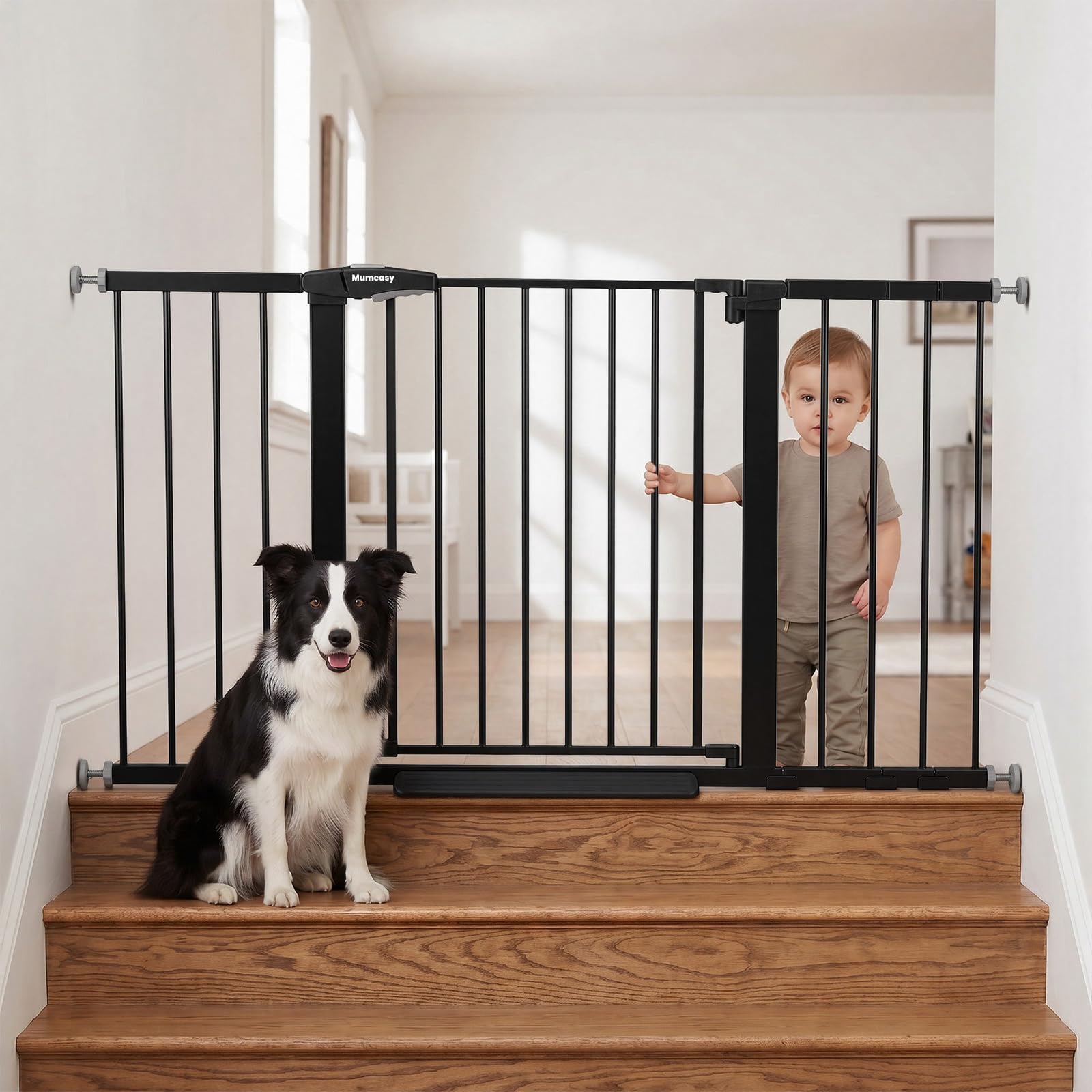 Mumeasy 36-Inch Extra-Tall Pet Safety Gate for Doorways