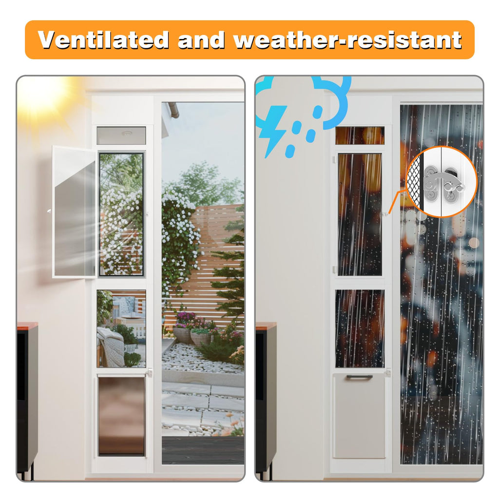 Adjustable Sliding Glass Door Insert with Dog Door