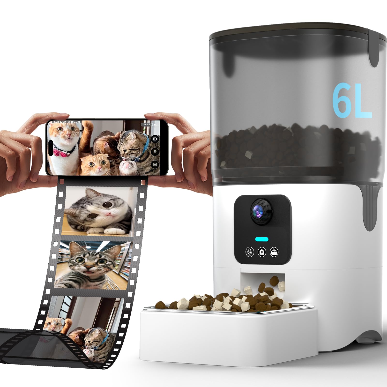 PAPIFEED Automatic Dry Food Feeder for Cats