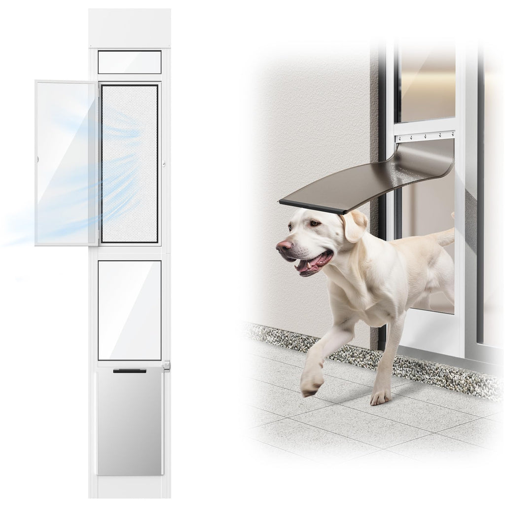 Adjustable Sliding Glass Door Insert with Dog Door