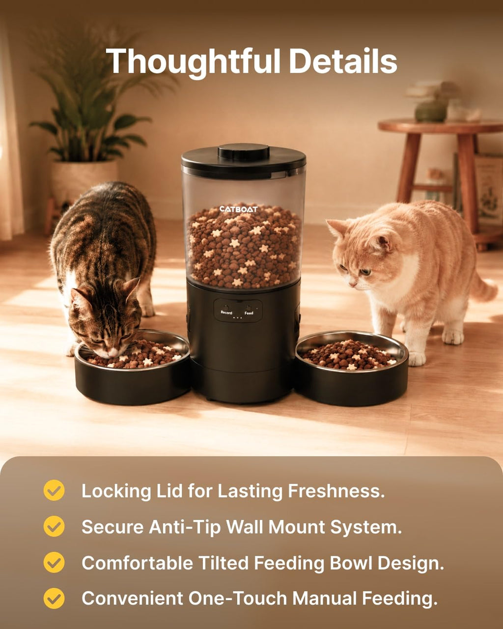 CATBOAT Automatic cat Feeder with 2 Cameras