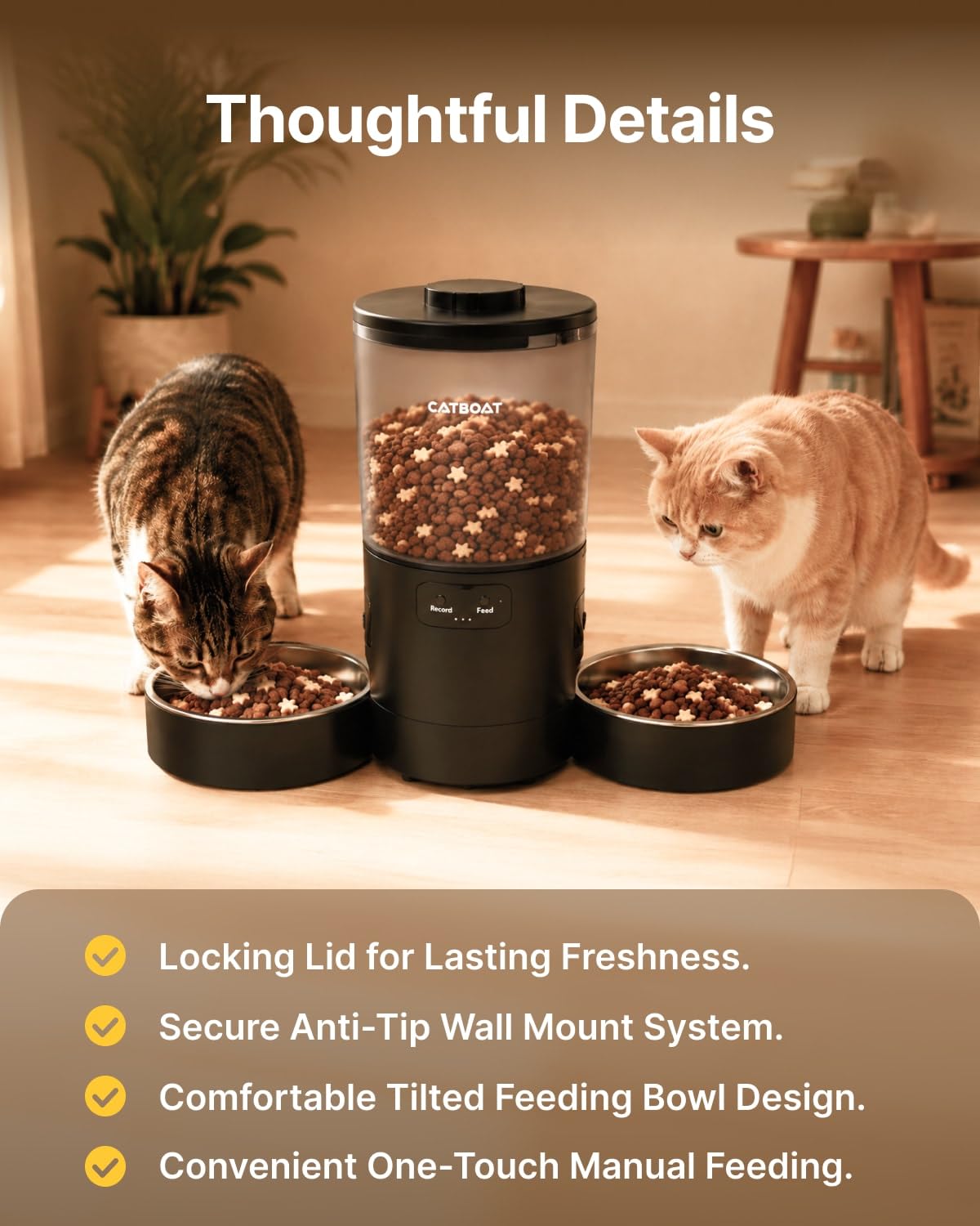 CATBOAT Automatic cat Feeder with 2 Cameras