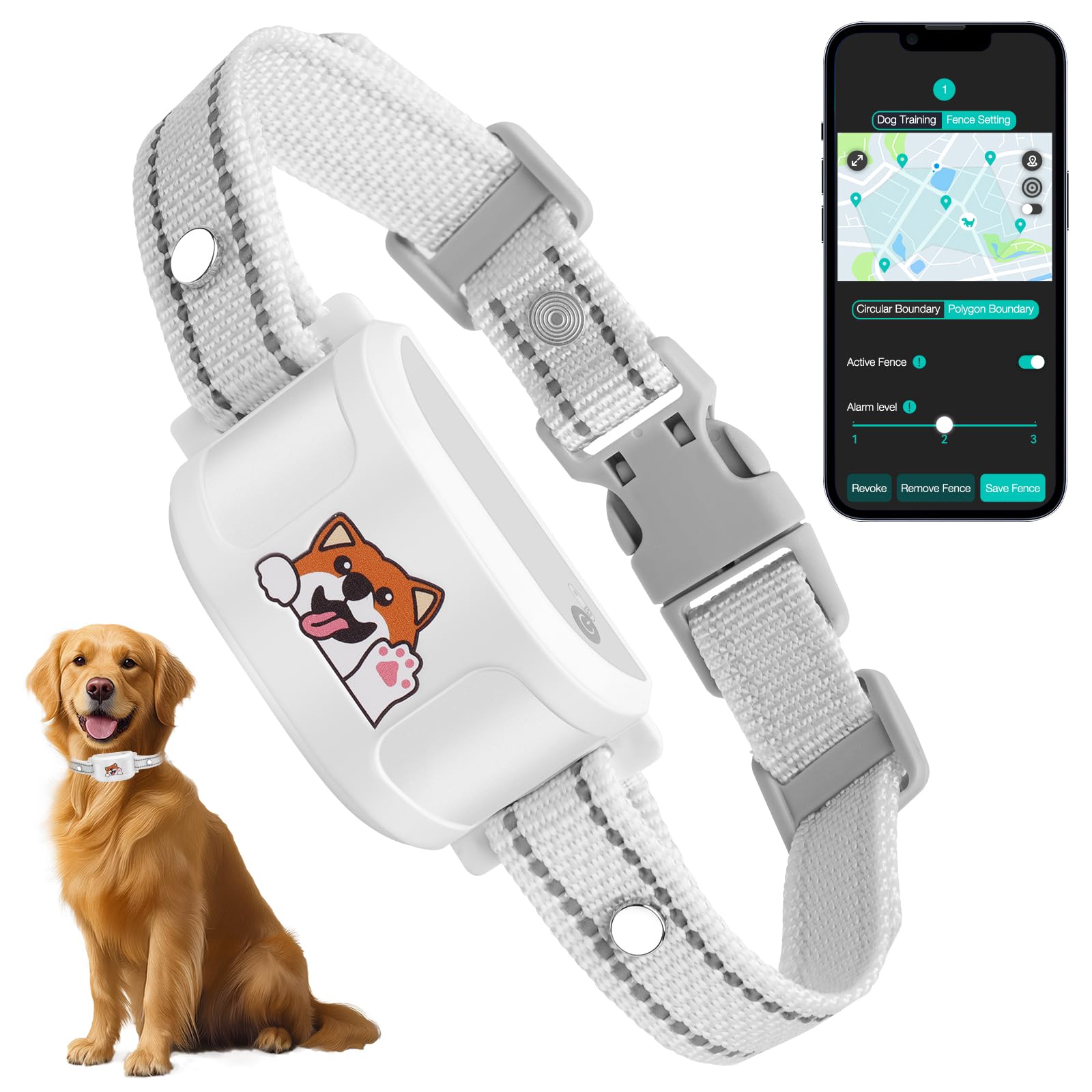 UJQW GPS Dog Fence and Training Collar for 3 Dogs