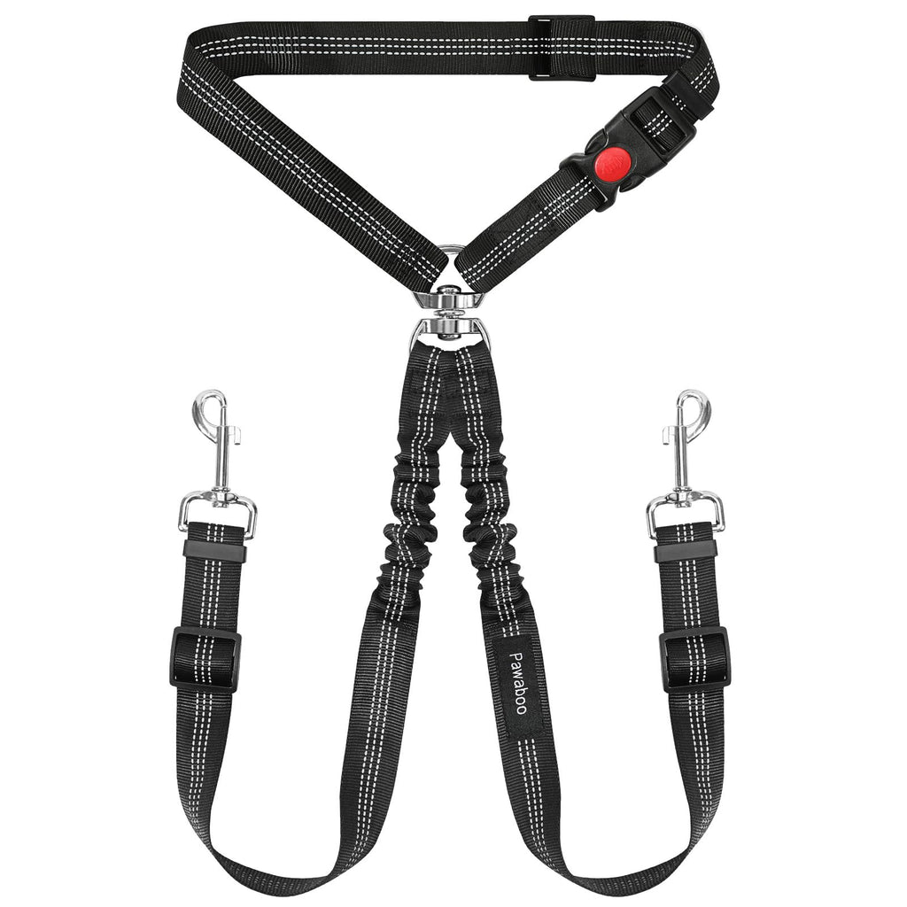 Pawaboo 2-Pack Reflective Bungee Dog Car Seat Belts