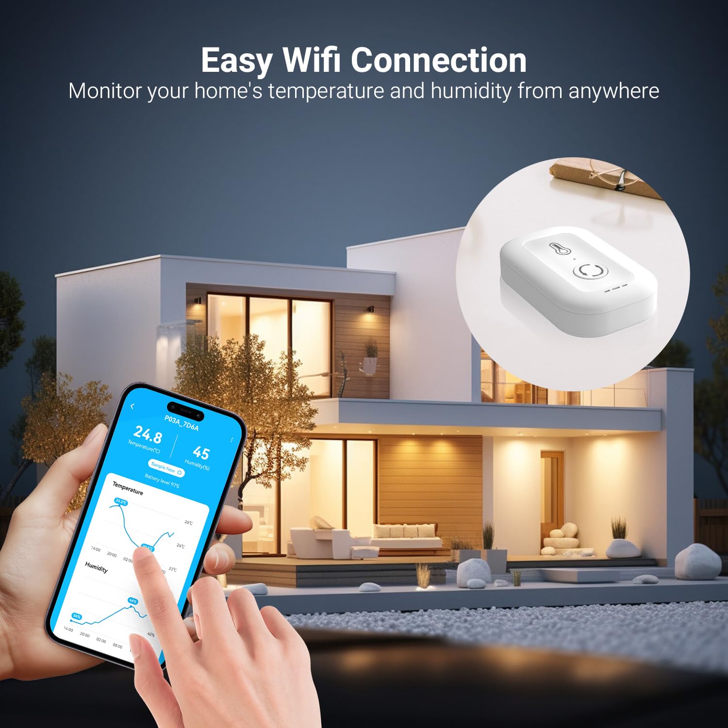 DAYBETTER Smart WiFi Pet Temperature and Humidity Monitor