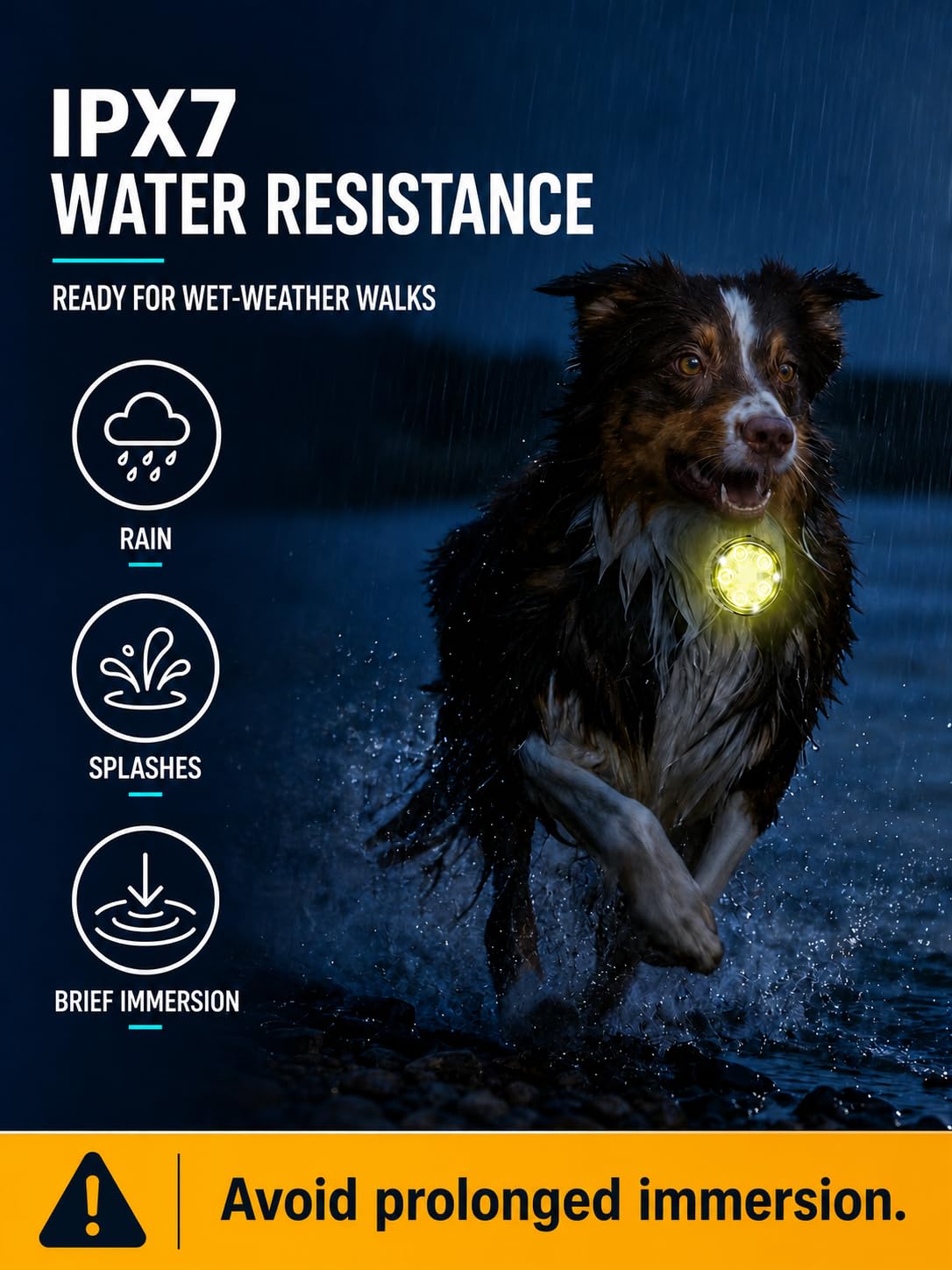Fyorbietail Rechargeable 8-Mode LED Dog Collar Light