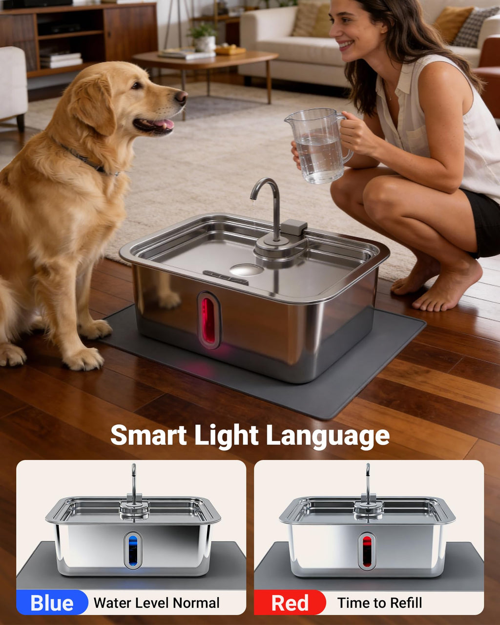 18L/4.76Gal Extra Large Dog Water Fountain