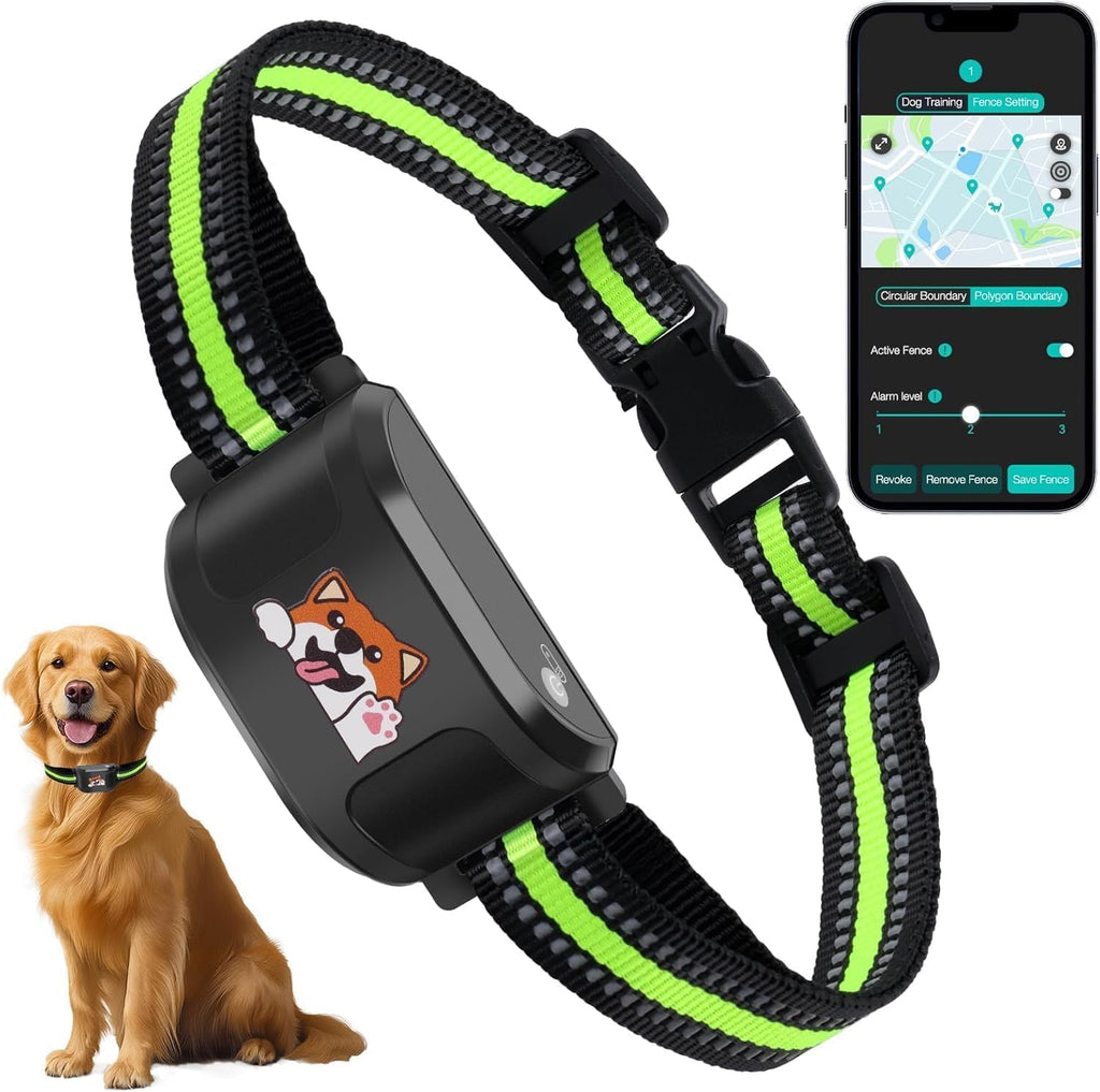 UJQW GPS + Wireless Dog Fence & Training Collar – No Subscription, App Geo-Fence 3280ft, 60-164ft Bluetooth Training, 3 Correction Modes, Auto Sleep/Wake, 7-Day Battery, 3-Dog Support