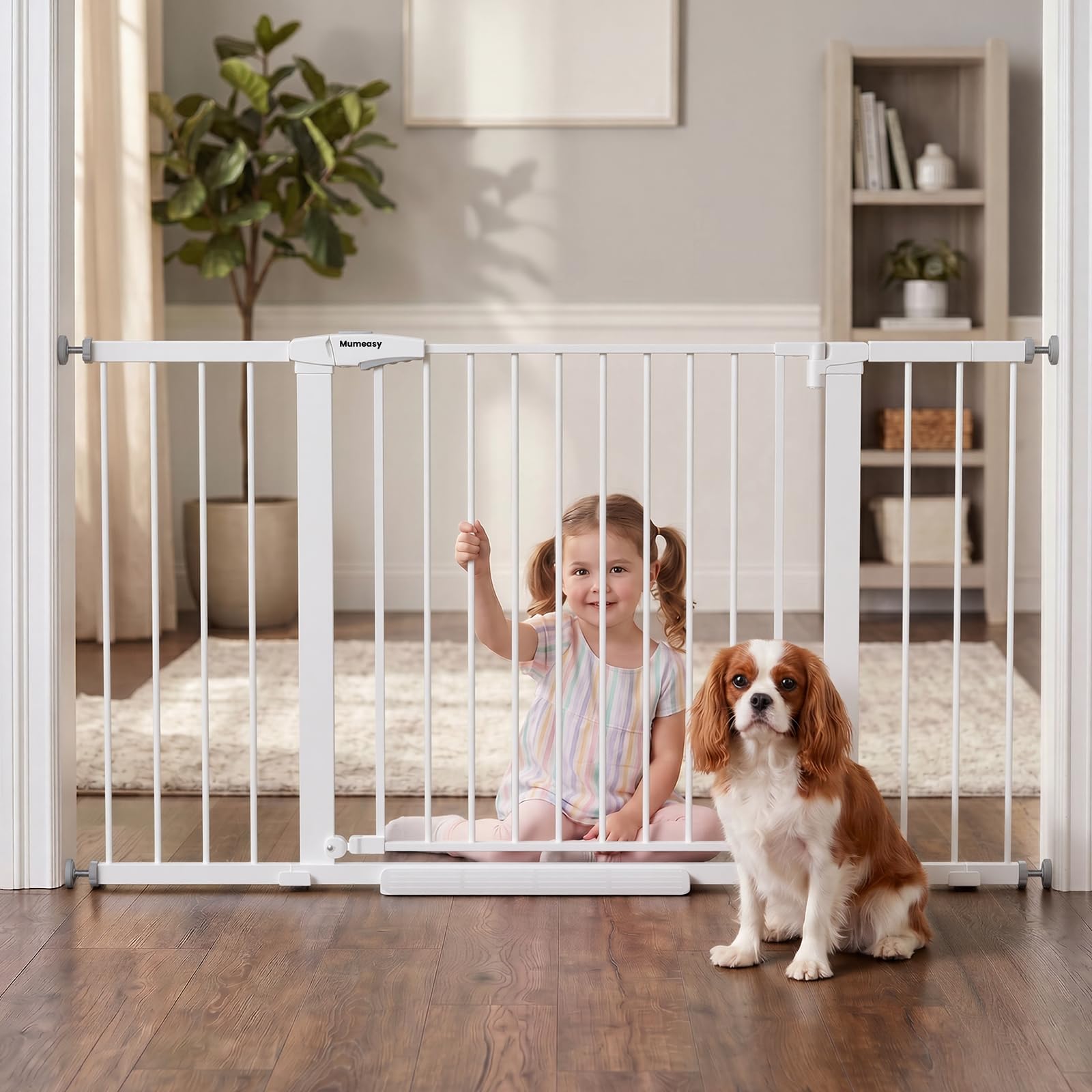 Mumeasy 36-Inch Extra-Tall Pet Safety Gate for Doorways