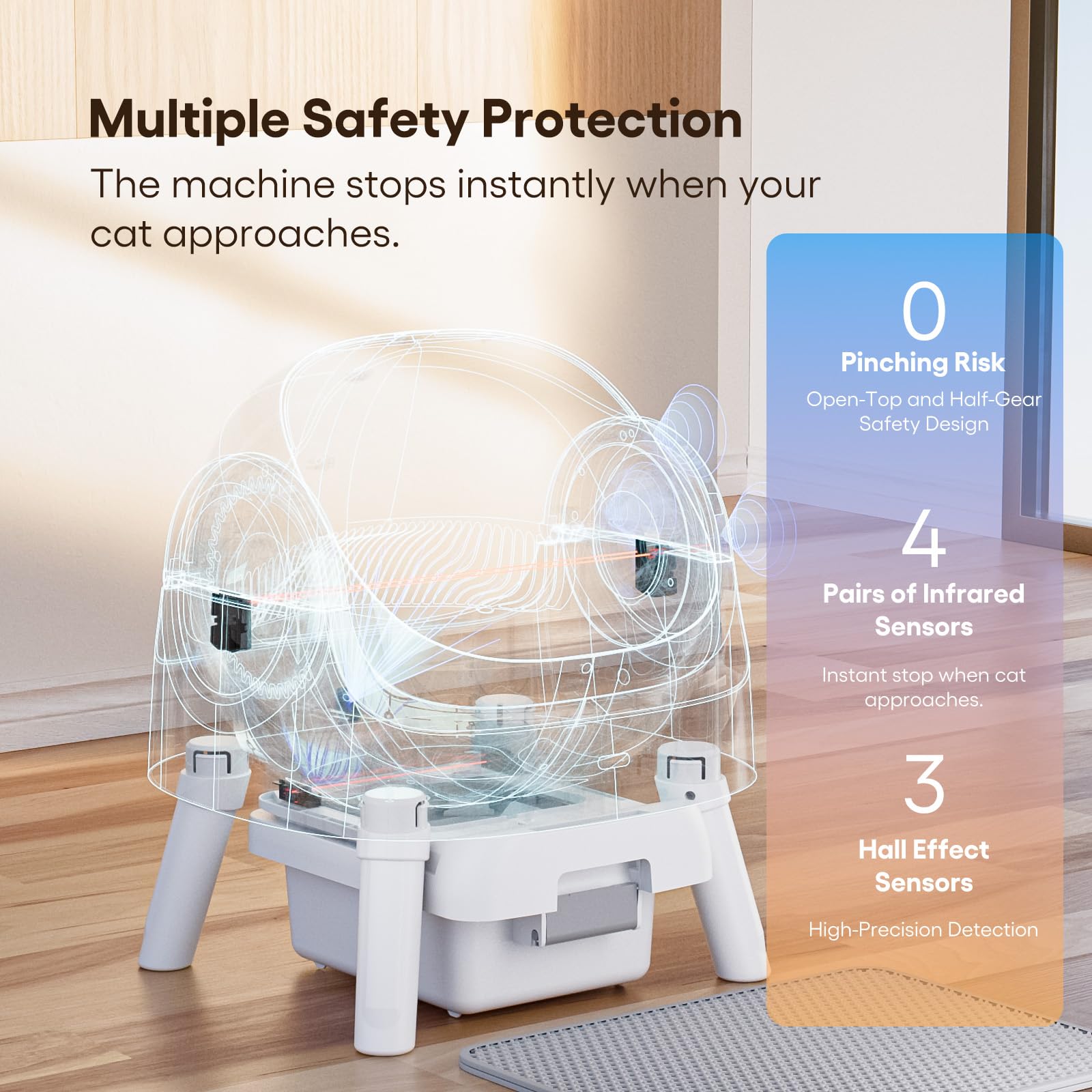 Open-Top Automatic Self-Cleaning Litter Box for Cats
