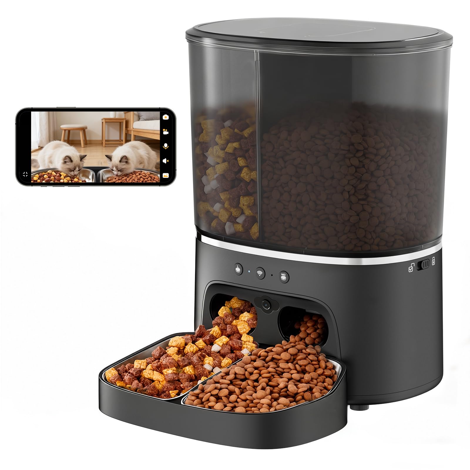 Automatic Cat Feeder 8L Large Capacity Built-in HD Camera & Night Vision