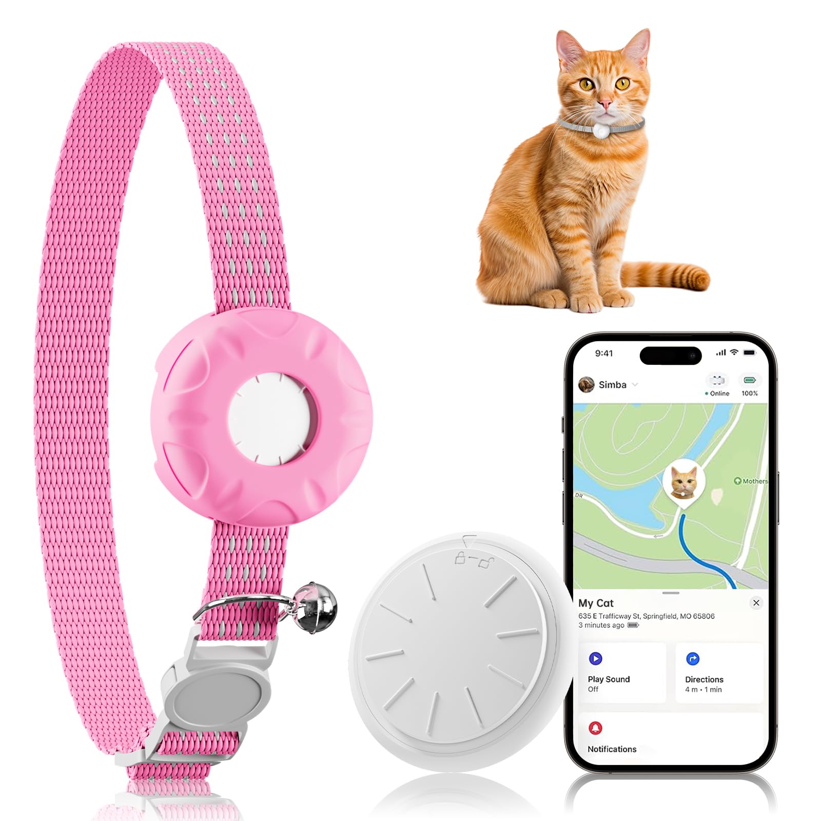 Mini GPS Cat Tracker with Adjustable Safety Collar