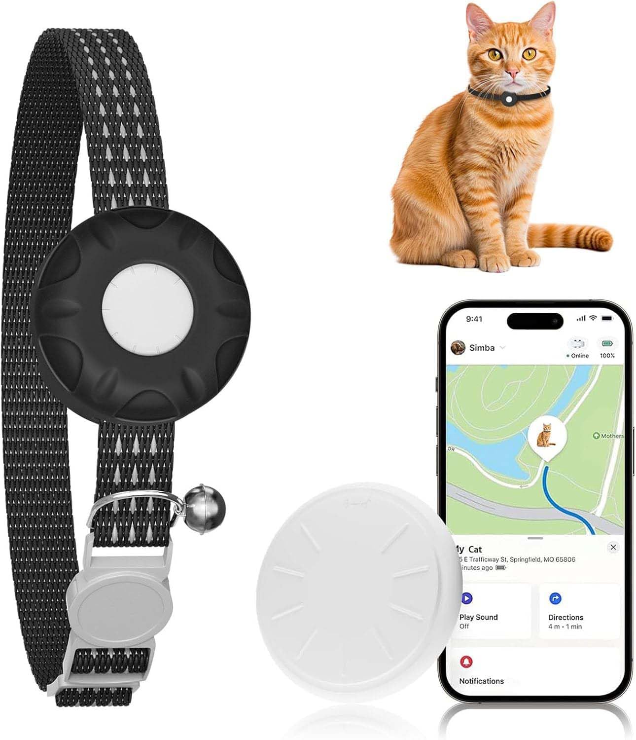 Mini GPS Cat Tracker with Adjustable Safety Collar
