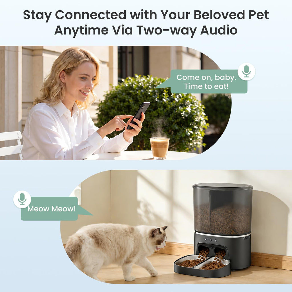 Automatic Cat Feeder 8L Large Capacity Built-in HD Camera & Night Vision