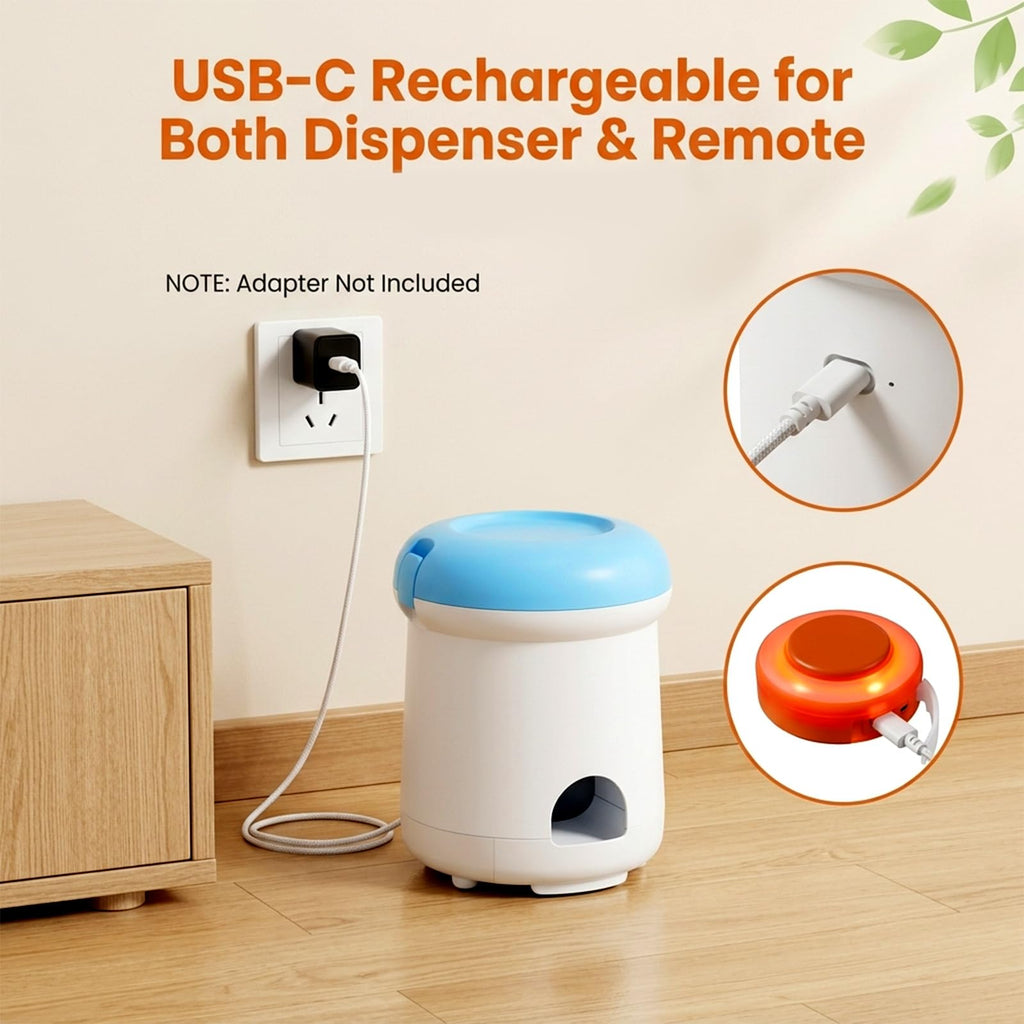 Button-Activated Automatic Dog Treat Dispenser Toy