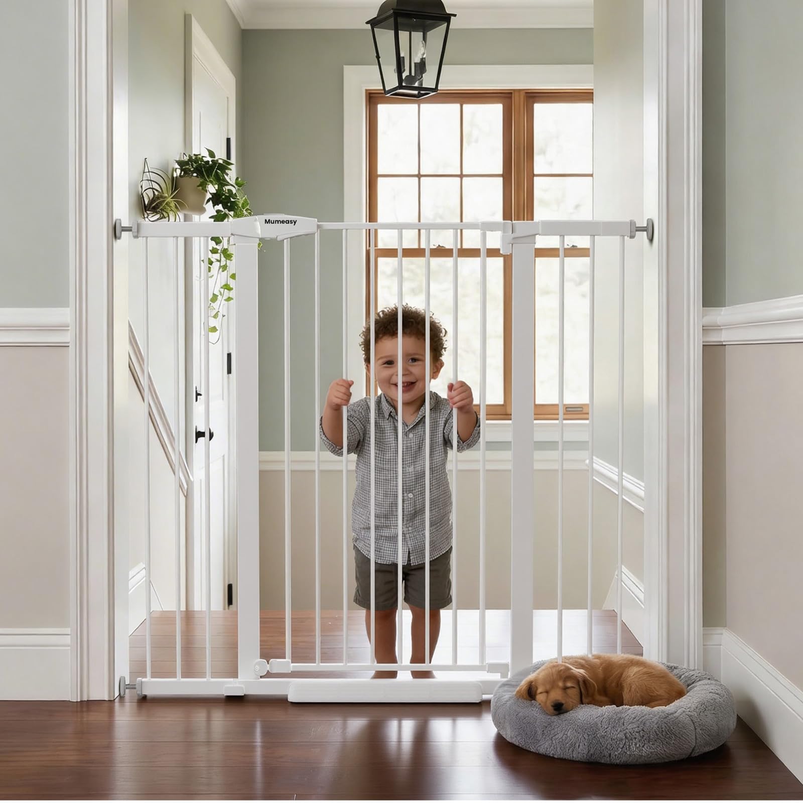 Mumeasy 36-Inch Extra-Tall Pet Safety Gate for Doorways