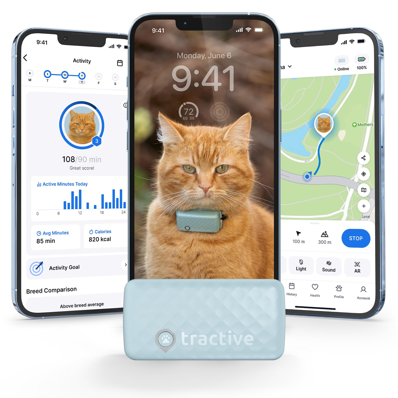 Tractive Smart GPS Cat Tracker with Wellness Monitoring