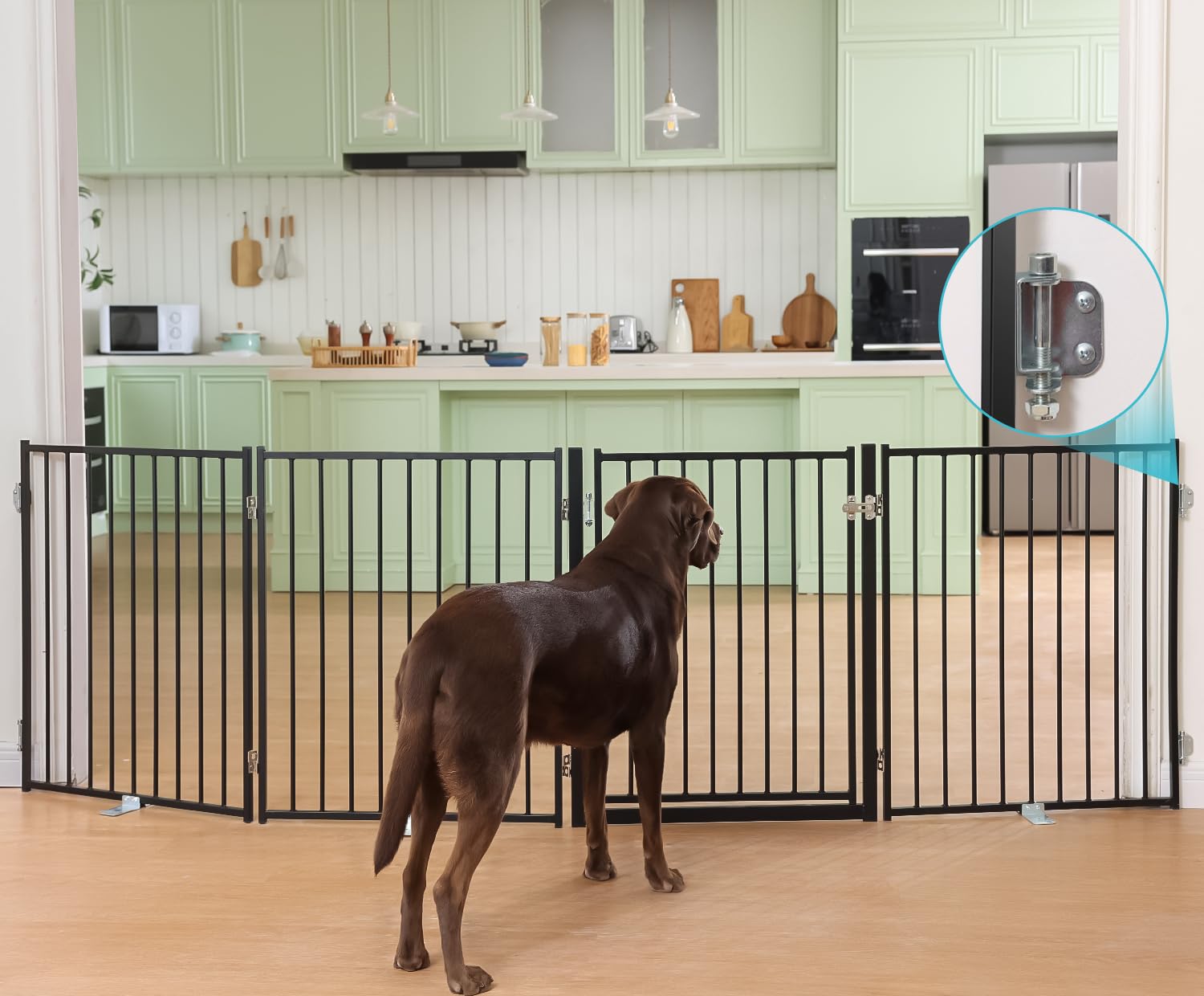No Pawblems 30-Inch Freestanding Dog Gate with Door