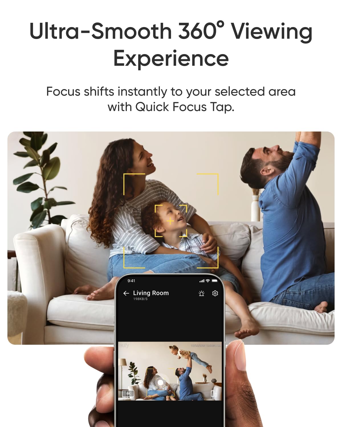 eufy Indoor Cam E30, Latest Generation, 4K UHD Security Camera, Pet/Dog/Baby Camera with Phone app, Color Night Vision, Human/Pet Auto Tracking, 360 Pan-Tilt, Works with Homekit