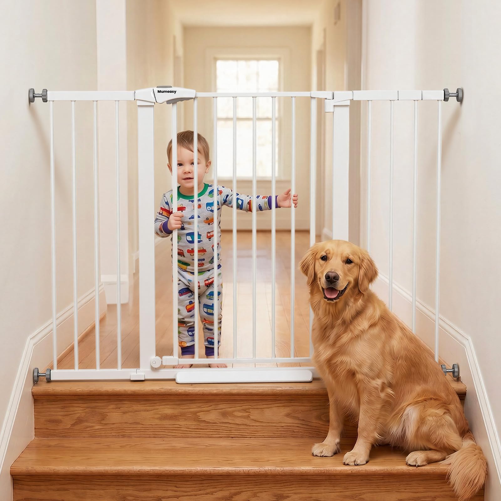 Mumeasy 36-Inch Extra-Tall Pet Safety Gate for Doorways