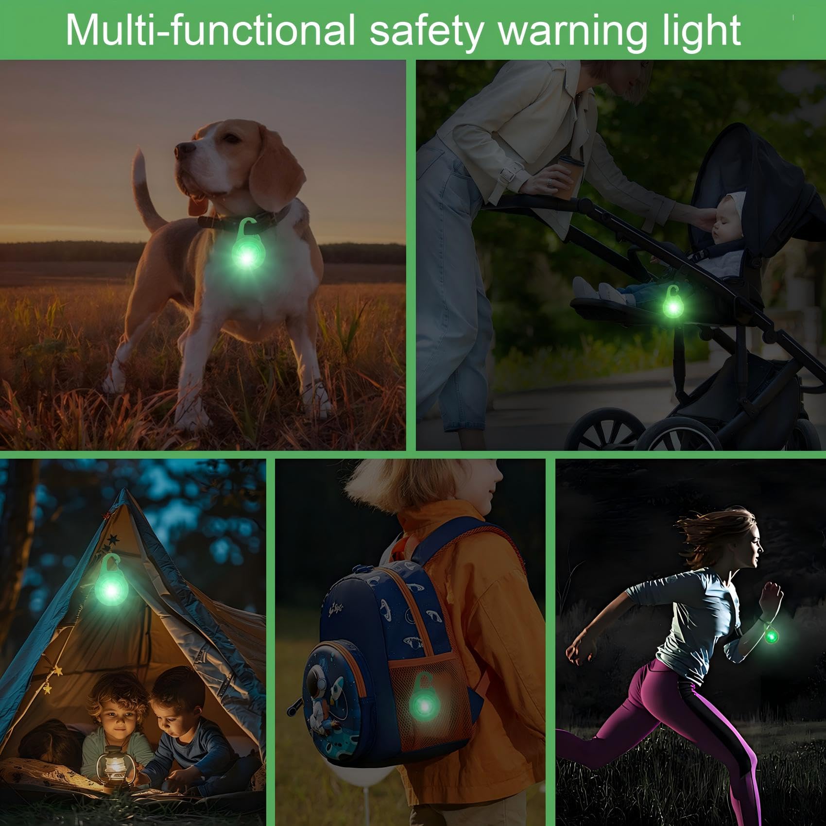Sumree 2-Pack Rechargeable LED Dog Collar Safety Lights