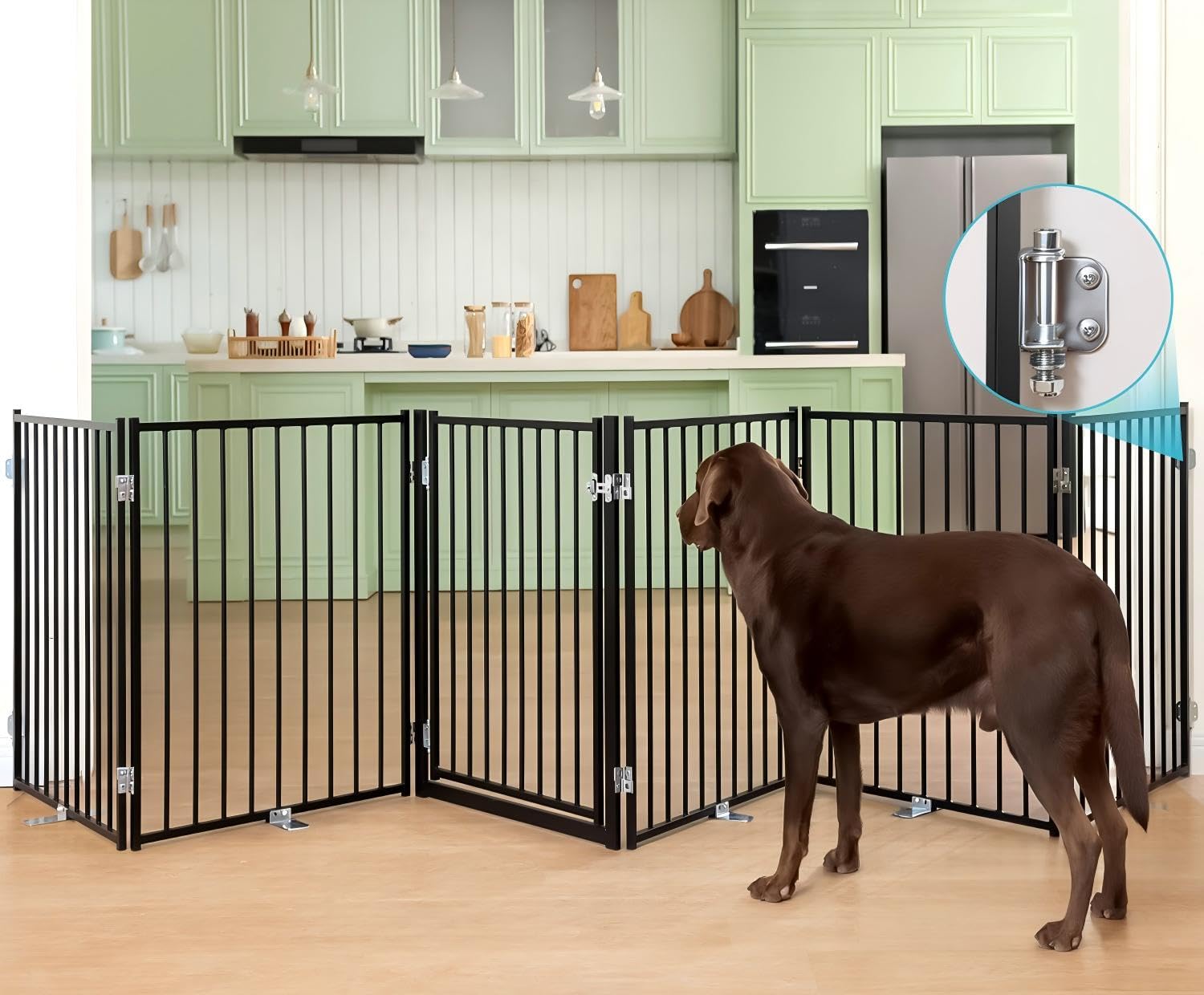 No Pawblems 30-Inch Freestanding Dog Gate with Door