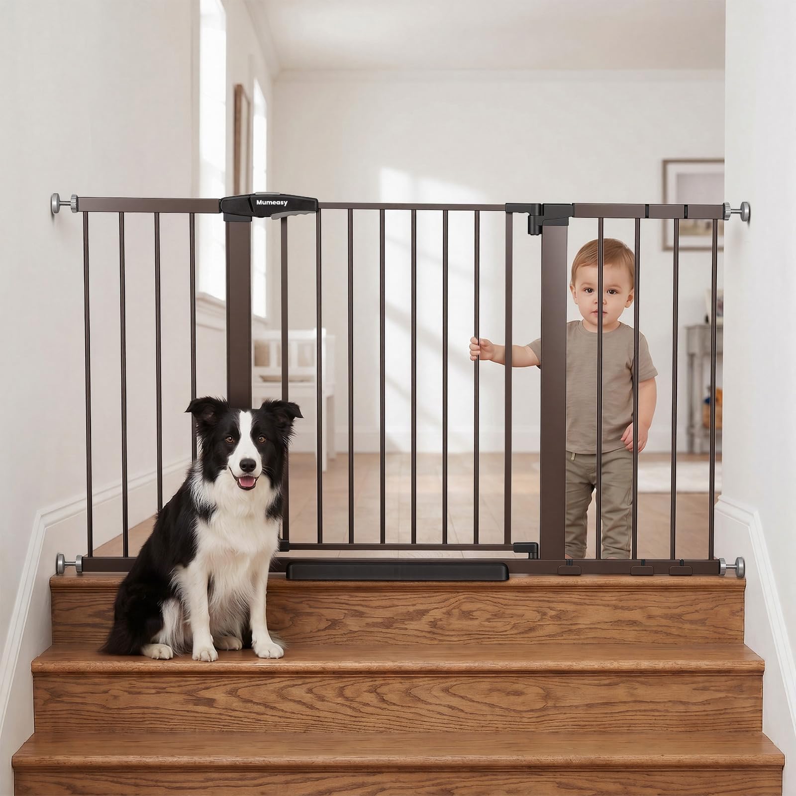 Mumeasy 36-Inch Extra-Tall Pet Safety Gate for Doorways