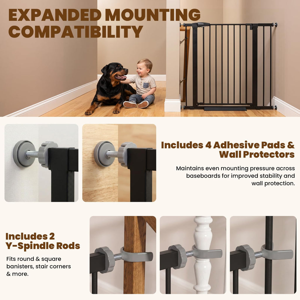 Mumeasy 36-Inch Extra-Tall Pet Safety Gate for Doorways